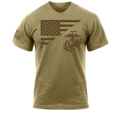 USMC Split Flag Coyote Brown Shirt