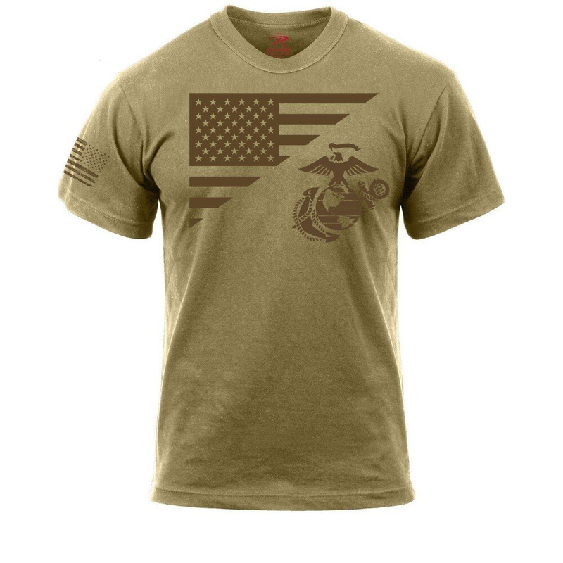 USMC Split Flag Coyote Brown Shirt