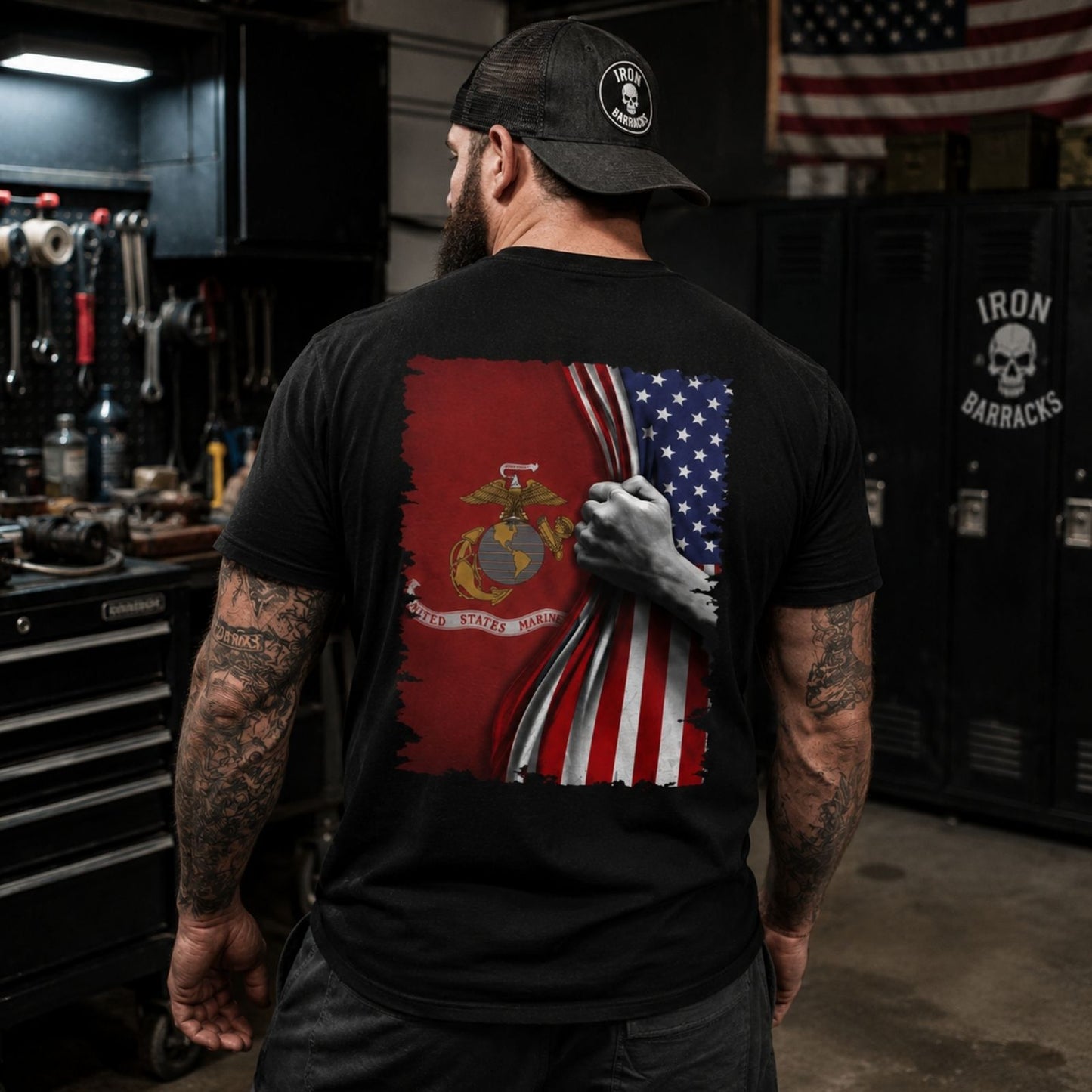 Semper Fi Flag Reveal T - Shirt