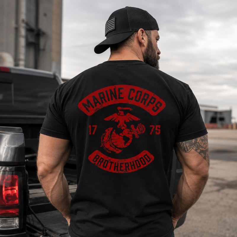 Marine Corps Brotherhood 1775 Distressed Red EGA T-Shirt