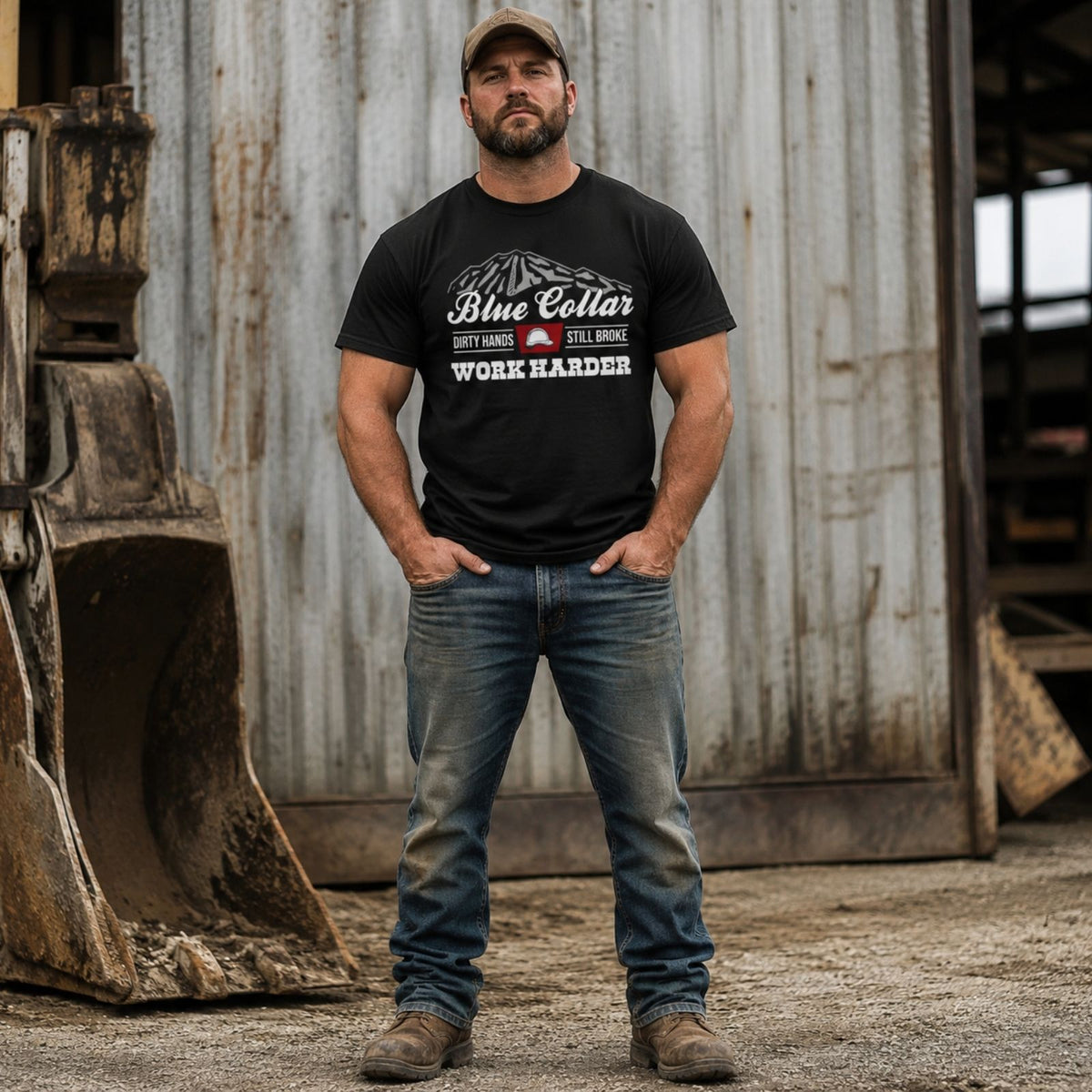 Blue Collar Dirty Hands Still Broke Work Harder T-Shirt