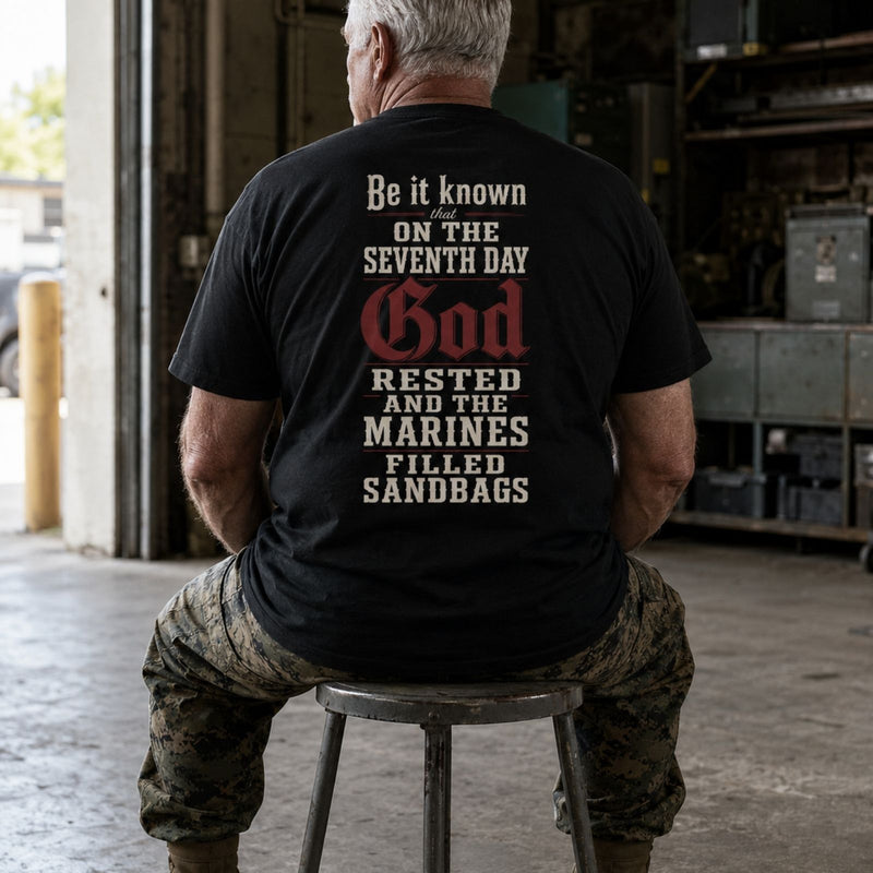 God Rested, Marines Filled Sandbags T-Shirt