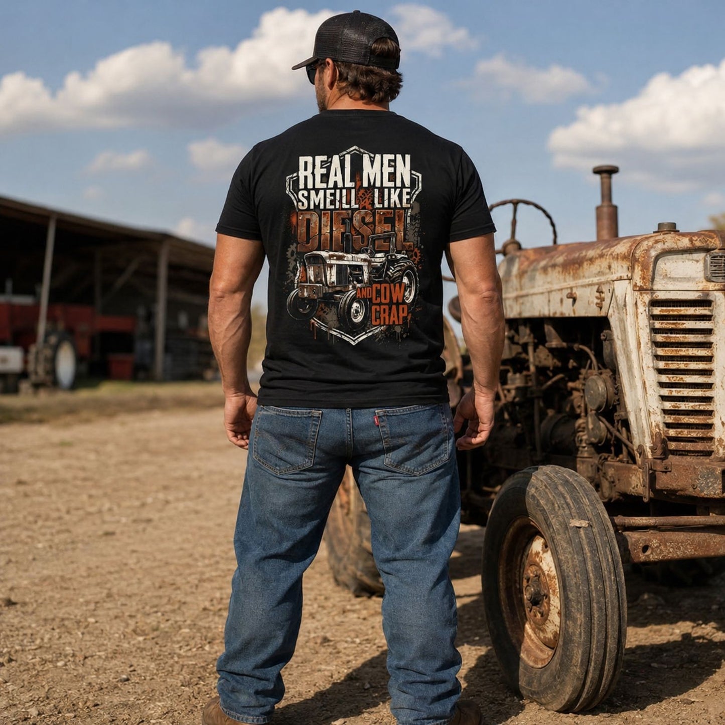 Real Men Smell Like Diesel And Cow Crap T-Shirt