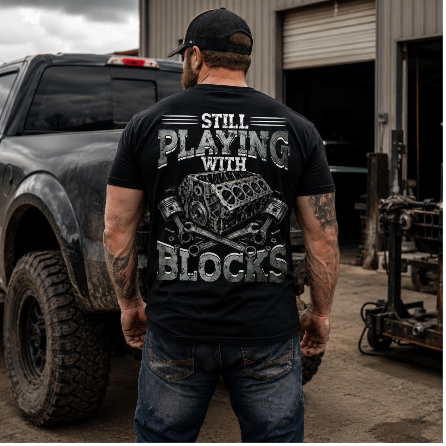 Still Playing With Blocks Mechanic T-Shirt