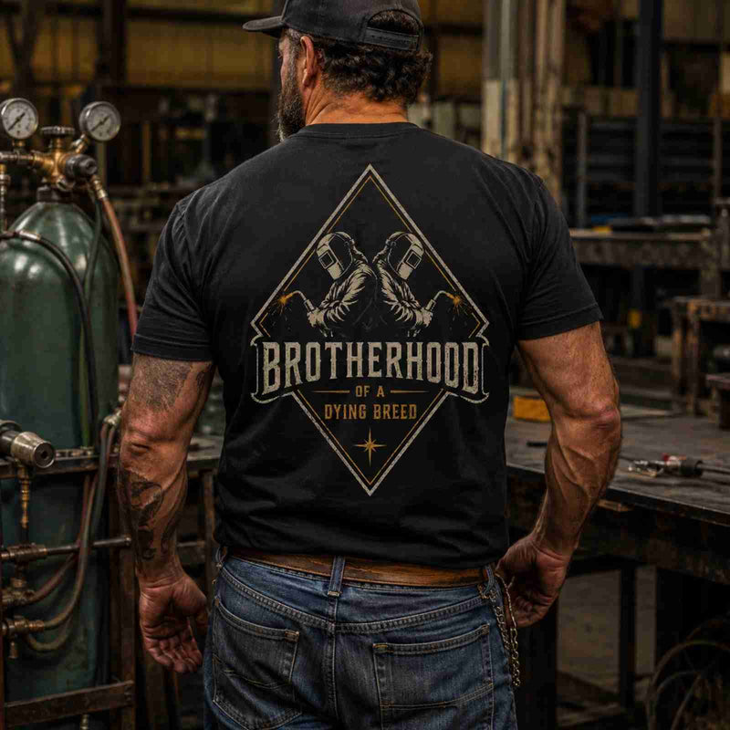 Brotherhood of a Dying Breed – Welder Back Print T-Shirt