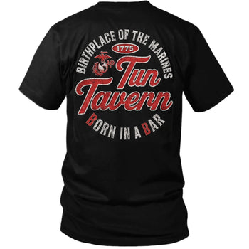 Tun Tavern Born In A Bar Marine Shirt