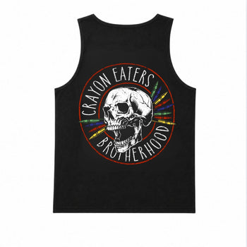Crayon Eaters Brotherhood Tank Top – Funny Marine Veteran Skull Sleeveless Shirt