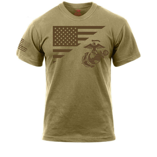USMC Split Flag Coyote Brown Shirt