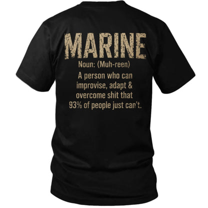 Marine Definition T Shirt – Improvise, Adapt & Overcome