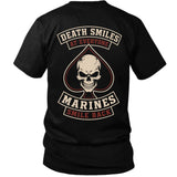 Death Smiles, Marines Smile Back – Skull Ace of Spades Veteran T-Shirt