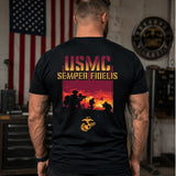 USMC Semper Fidelis Sunset T - Shirt