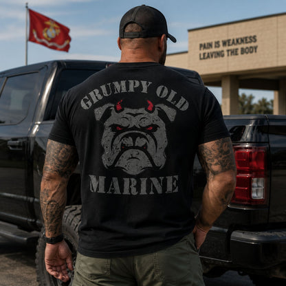 Grumpy Old Marine Bulldog Shirt – Funny USMC Veteran Tee