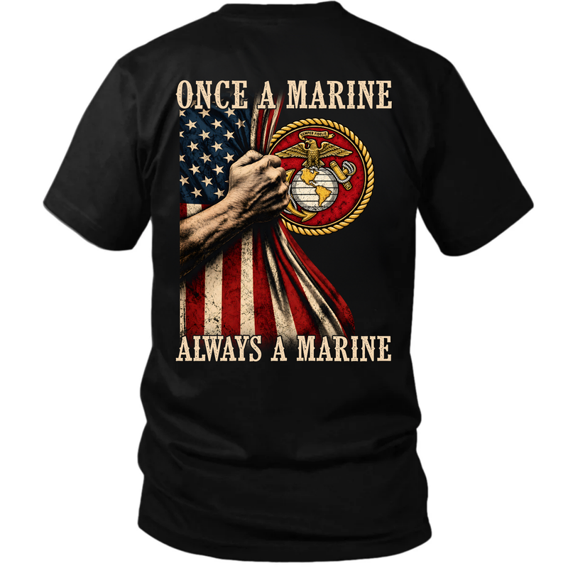 Once a Marine, Always a Marine – Marine Veteran Graphic T-Shirt