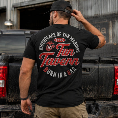Tun Tavern Born In A Bar Marine Shirt