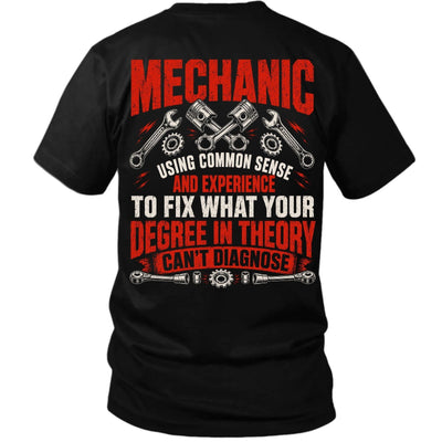 Common Sense & Experience Mechanic Tee – Fix What Theory Can’t Diagnose