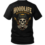 HOODLIFE – Blue Collar Rebellion Skull Welder Back Print T-Shirt