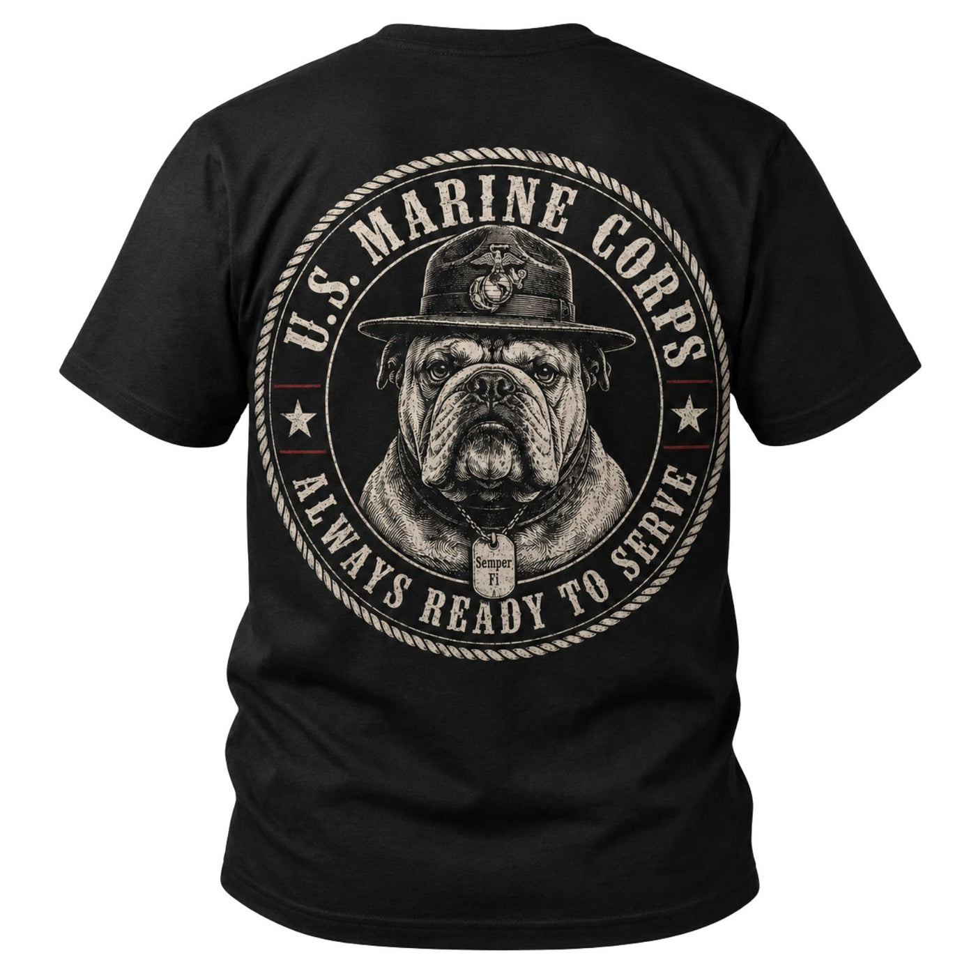 Always Ready To Serve – U.S. Marine Corps Devil Dog T-Shirt (Copy)