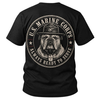 Always Ready To Serve – U.S. Marine Corps Devil Dog T-Shirt