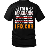 I Fix Car T-Shirt – Funny Mechanic Back Print Tee