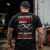 Worried About Stripped Bolts — Diesel Mechanic Back Print Tee
