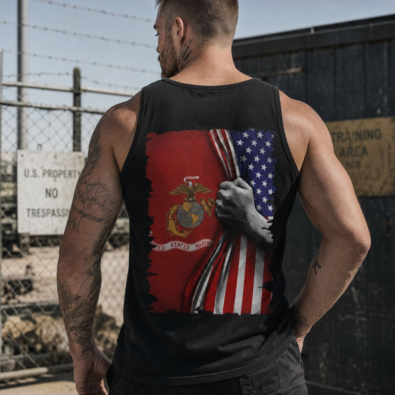 United States Marine Corps Flag Reveal Tank Top
