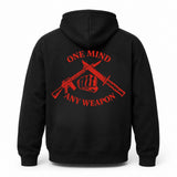 One Mind Any Weapon Hoodie – Marine Mindset Veteran Back Print Pullover