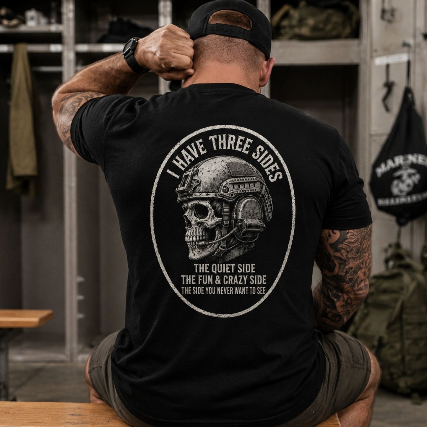 I Have Three Sides Skull T Shirt