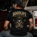 HOODLIFE – Blue Collar Rebellion Skull Welder Back Print T-Shirt