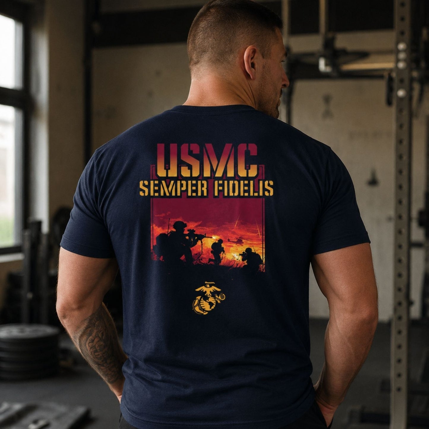 USMC Semper Fidelis Sunset T - Shirt