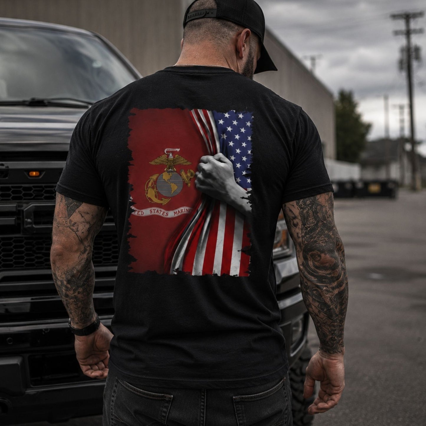 Semper Fi Flag Reveal T - Shirt