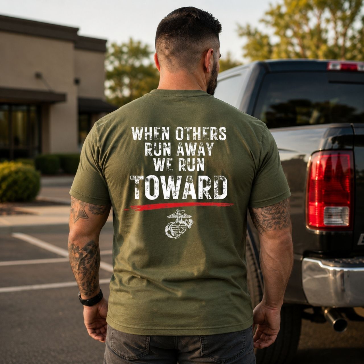 USMC 'When Others Run Away, We Run Toward' T-Shirt