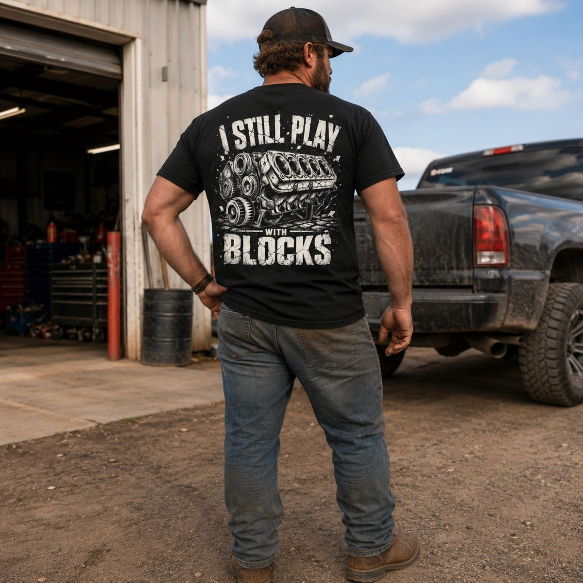 I Still Play With Blocks – Mechanic Heavy Cotton Tee