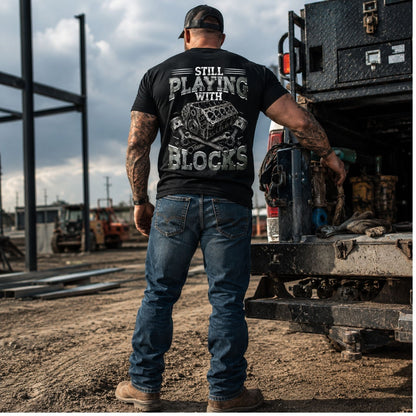 Still Playing With Blocks Mechanic T-Shirt