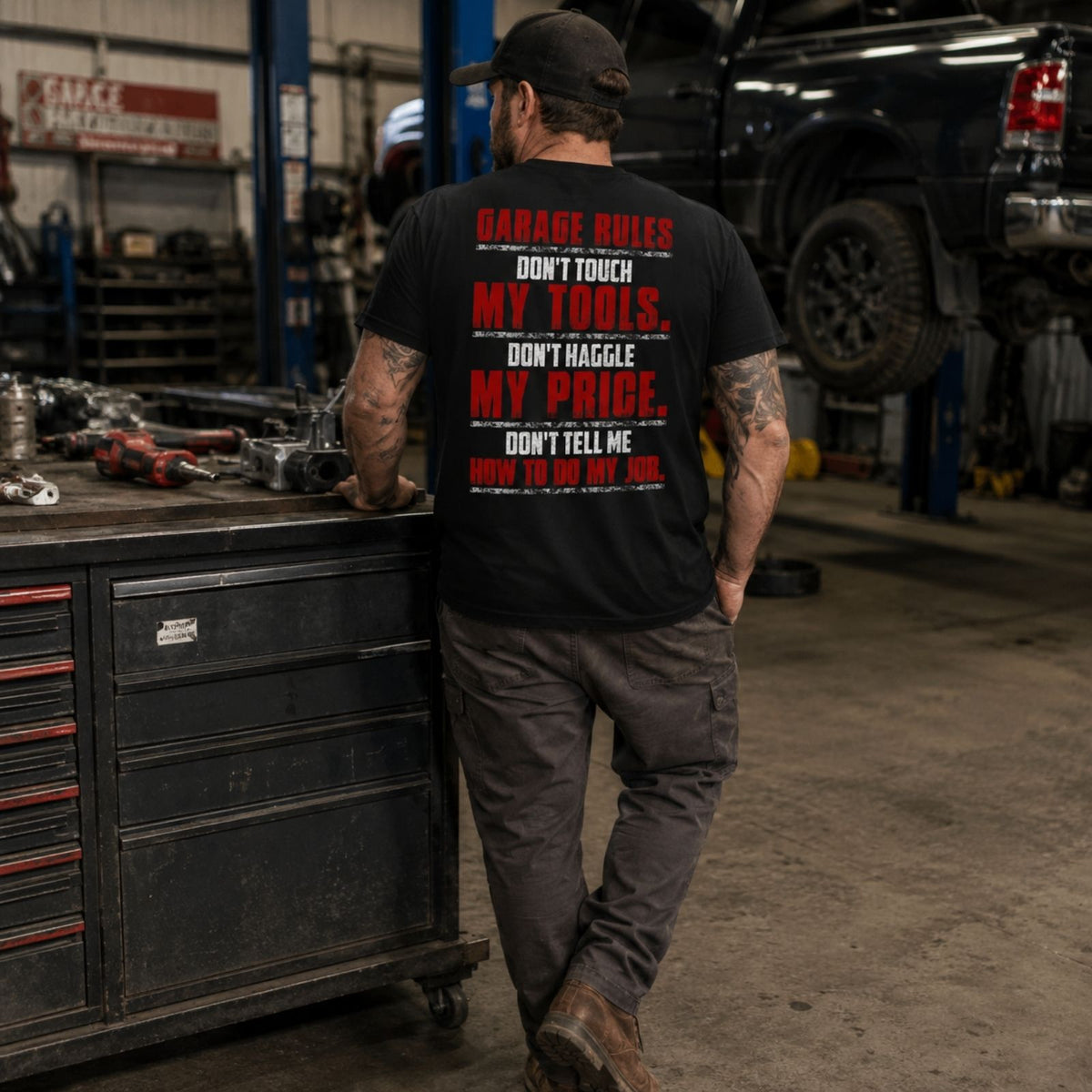 Garage Rules – Don’t Touch My Tools Heavy Cotton Tee