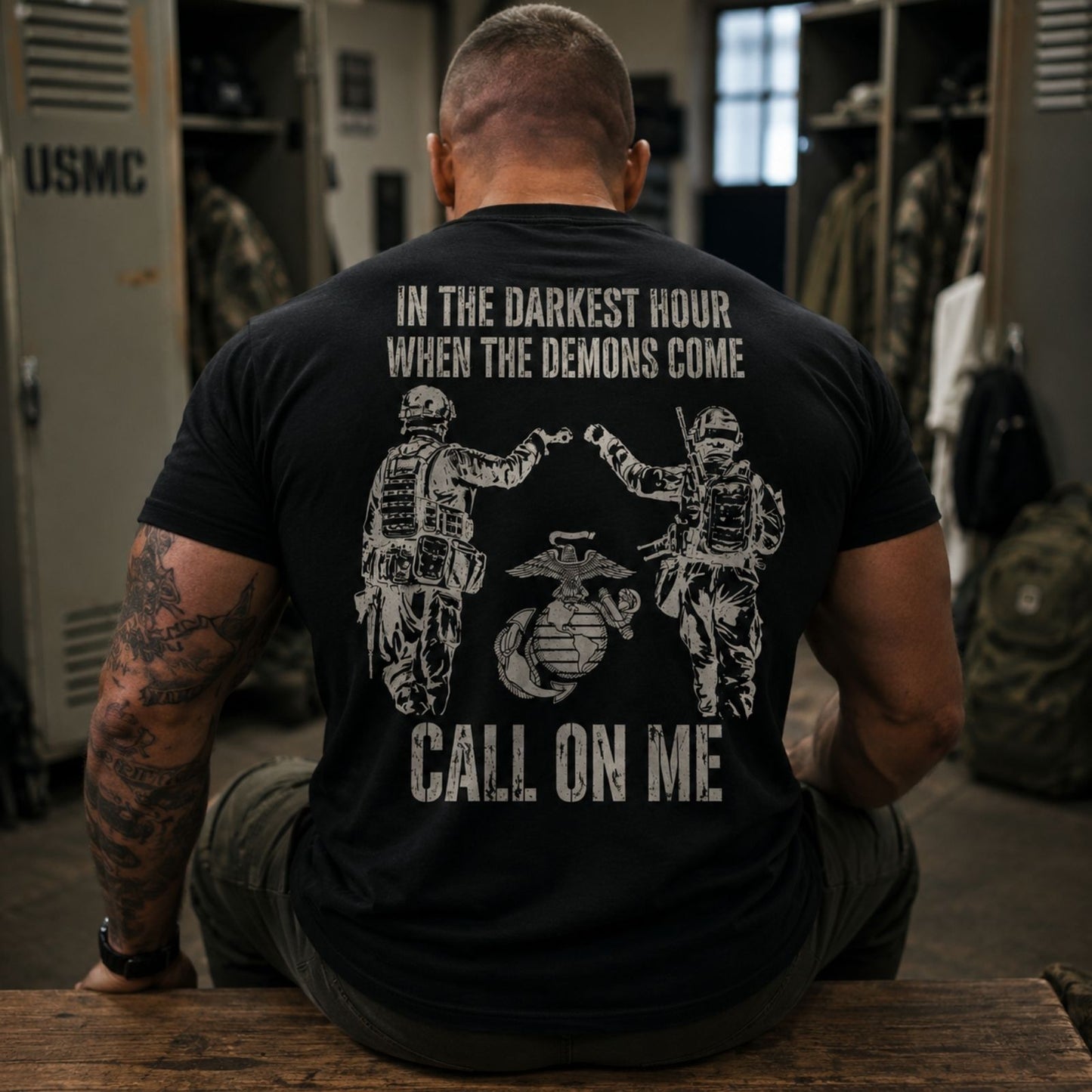 In The Darkest Hour Call On Me Marine T-Shirt