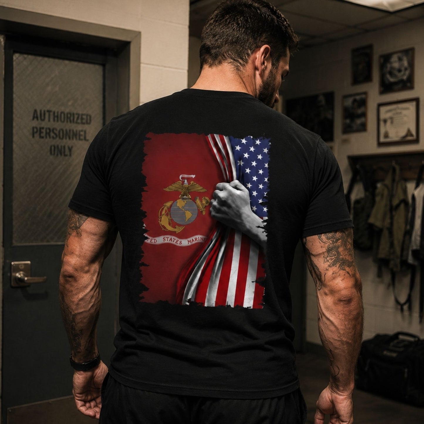 Semper Fi Flag Reveal T - Shirt