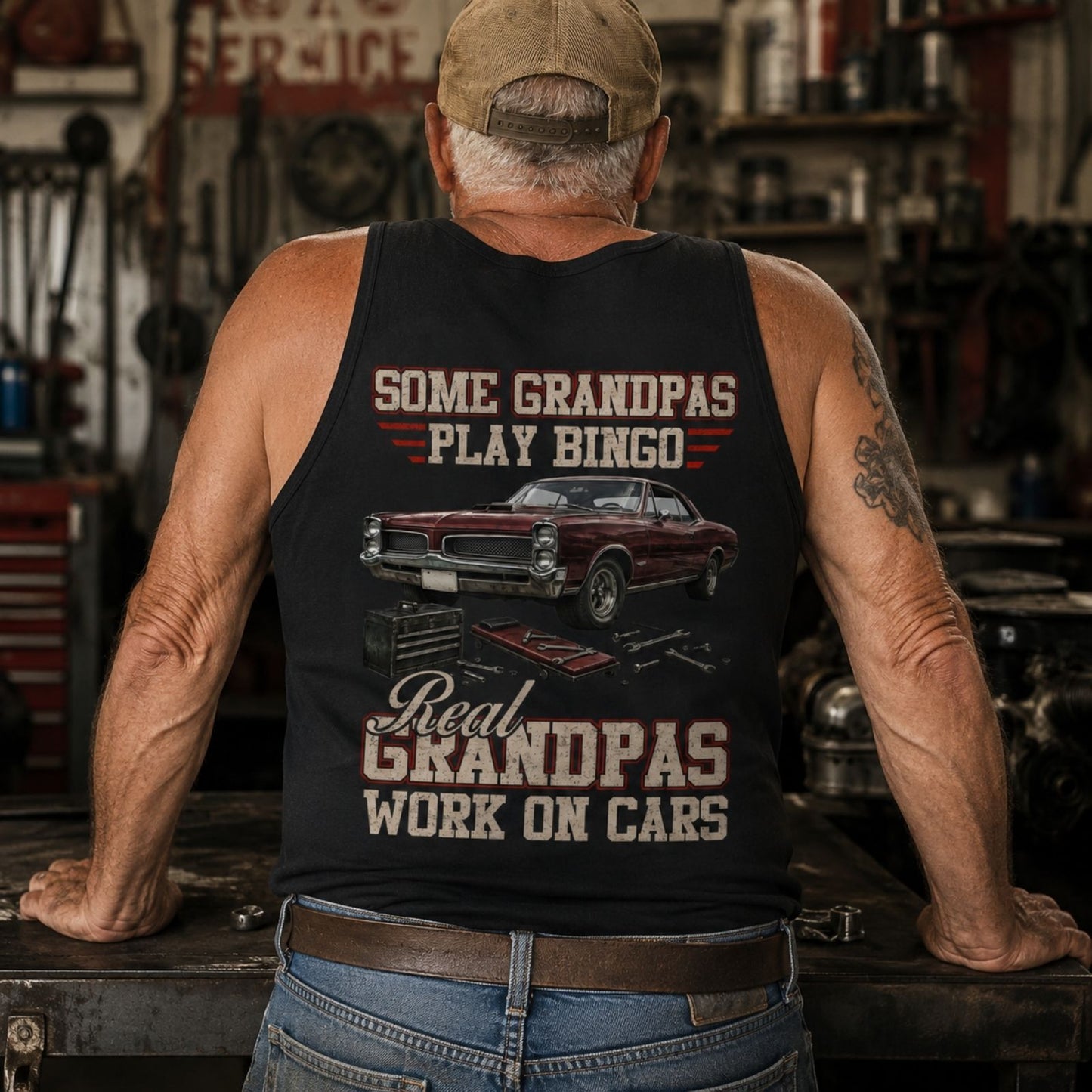 Real Grandpas Work On Cars Tank Top