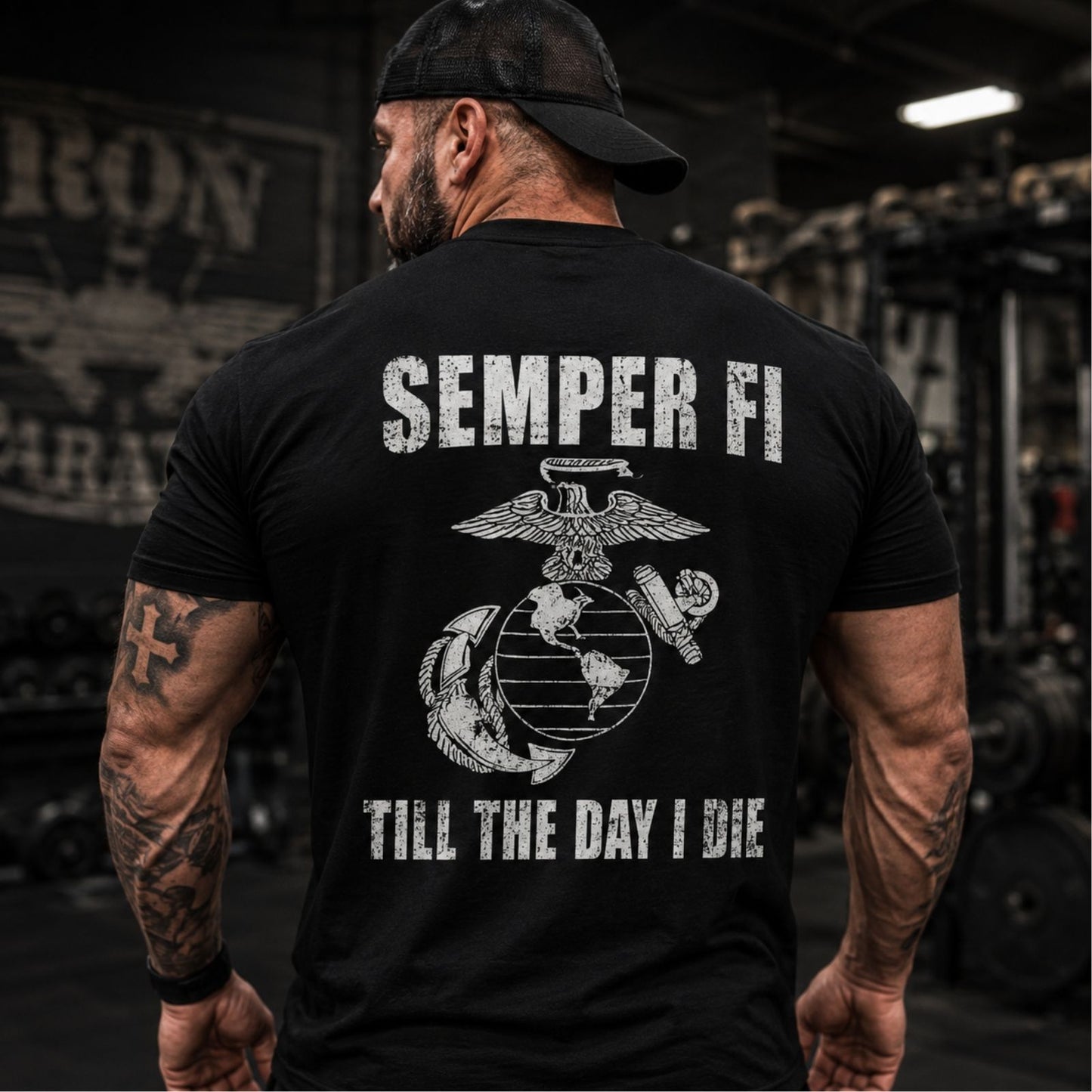 Semper Fi Till The Day I Die Marine Corps Back Print T-Shirt