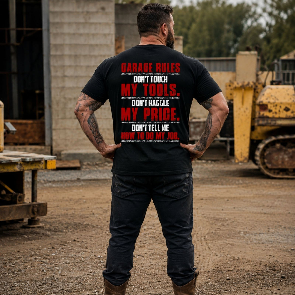 Garage Rules – Don’t Touch My Tools Heavy Cotton Tee