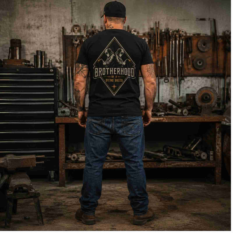 Brotherhood of a Dying Breed – Welder Back Print T-Shirt