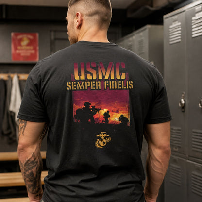 USMC Semper Fidelis Sunset T - Shirt