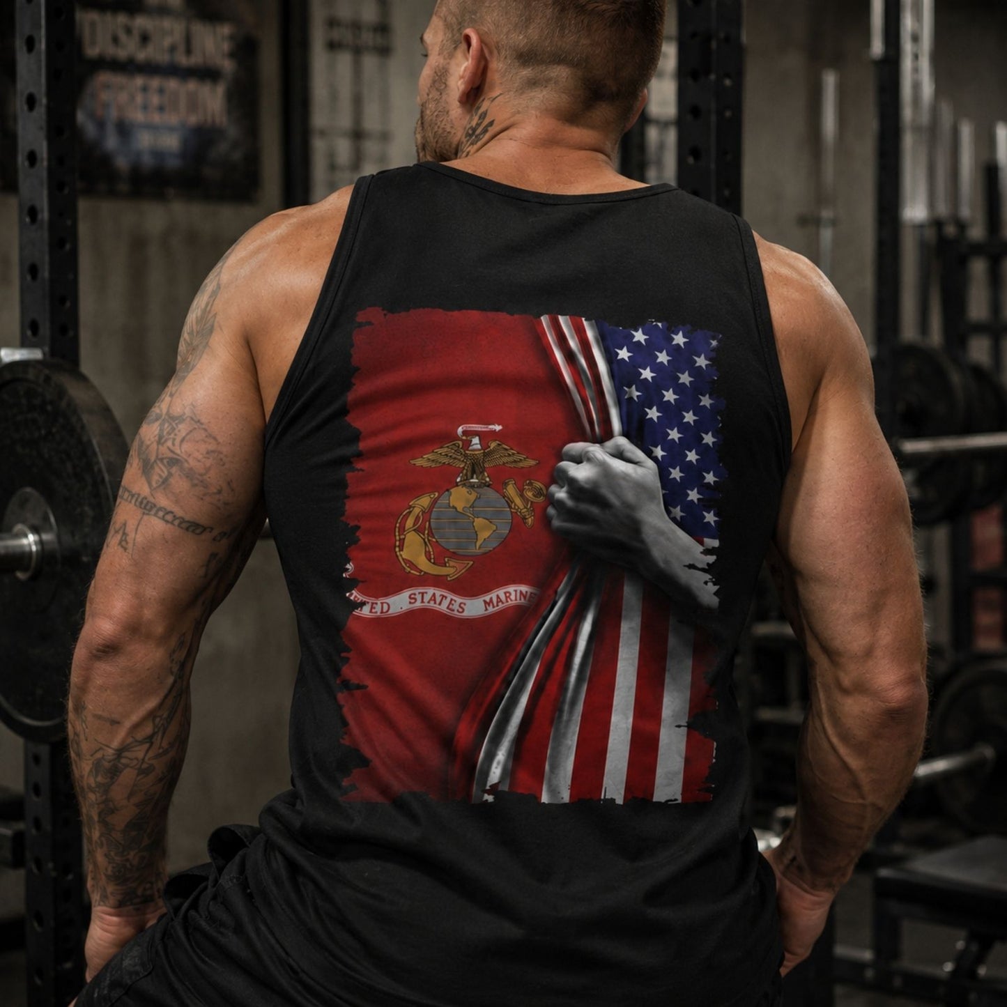 United States Marine Corps Flag Reveal Tank Top