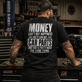 Money Can Buy Car Parts — Funny Mechanic Back Print Tee