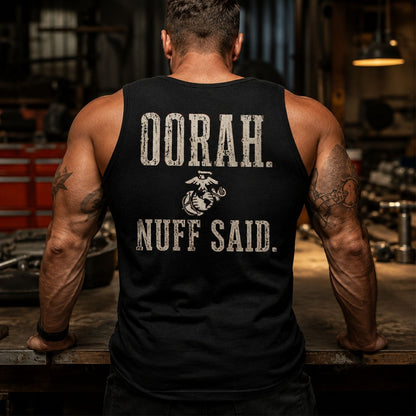 OORAH Nuff Said Tank Top – Marine Pride Back Print
