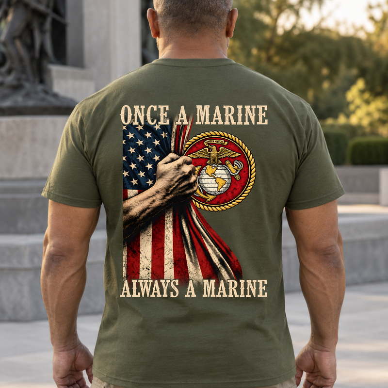 Once a Marine, Always a Marine – Marine Veteran Graphic T-Shirt