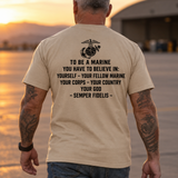 The Devil Says “Shit, He’s Awake” USMC Veteran T-Shirt – Semper Fidelis Marine Pride Tee