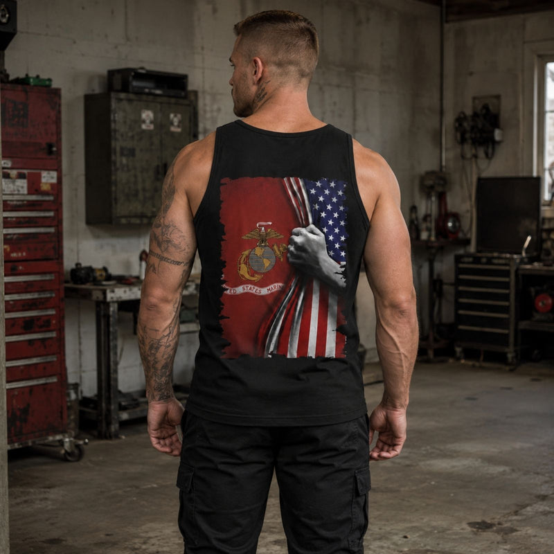 United States Marine Corps Flag Reveal Tank Top