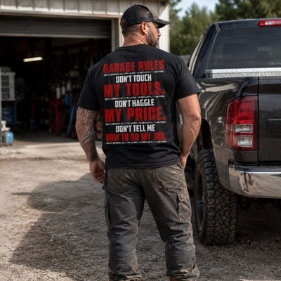Garage Rules – Don’t Touch My Tools Heavy Cotton Tee