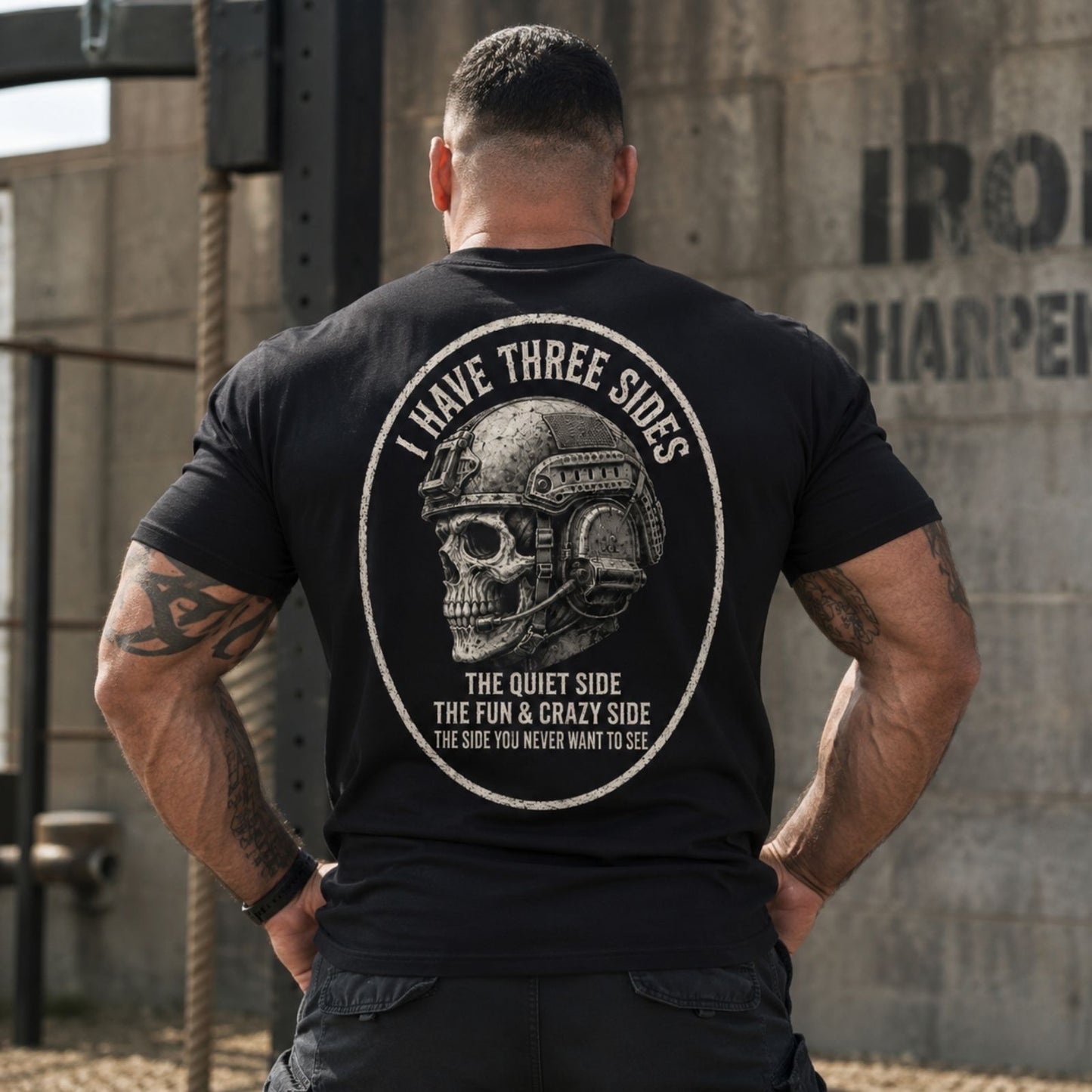 I Have Three Sides Skull T Shirt