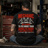 Common Sense & Experience Mechanic Tee – Fix What Theory Can’t Diagnose